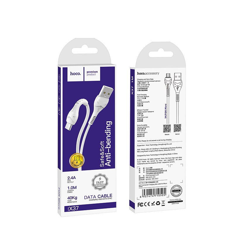 dây sạc hoco x37 đầu micro dài 1mk